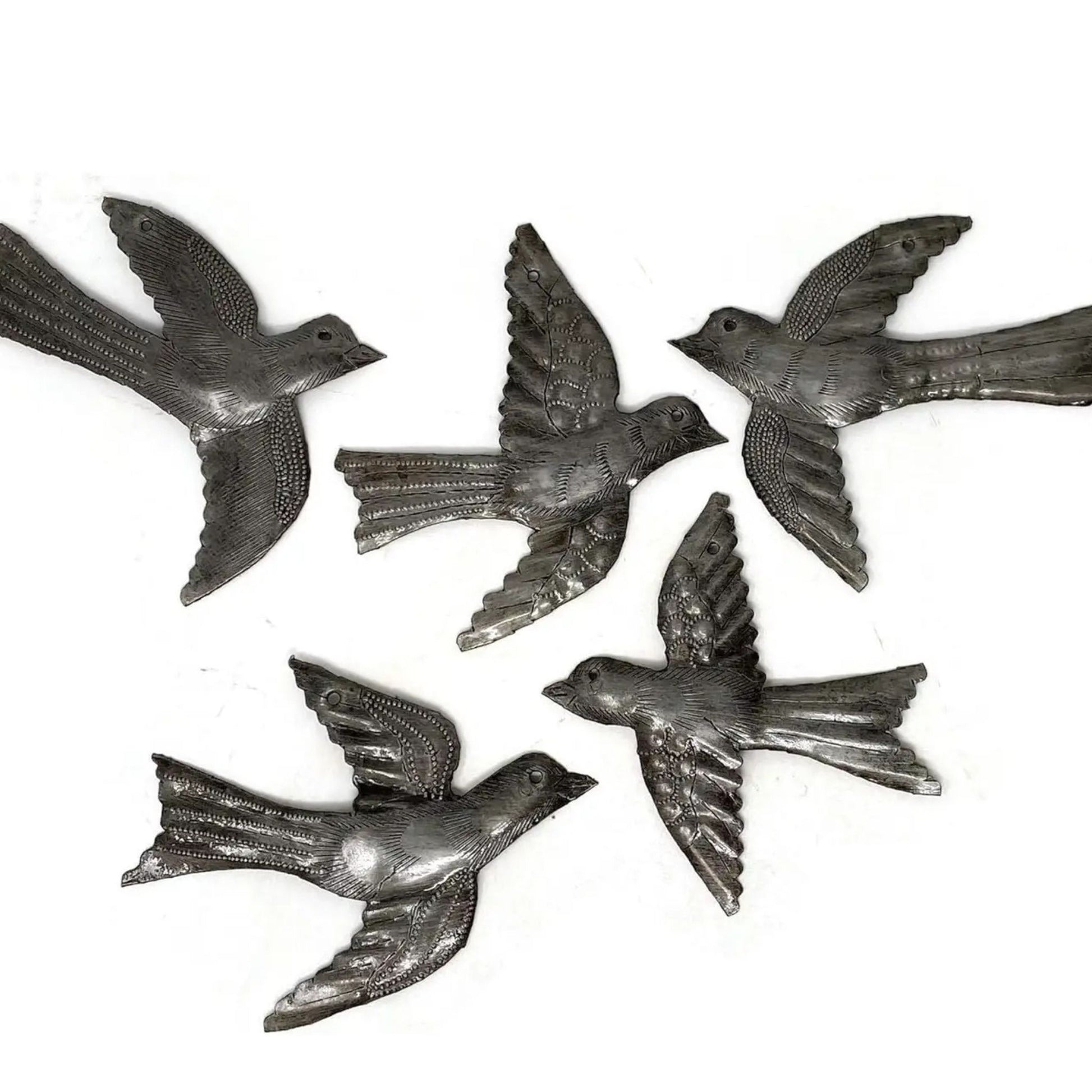 Haitian metal birds wall decor