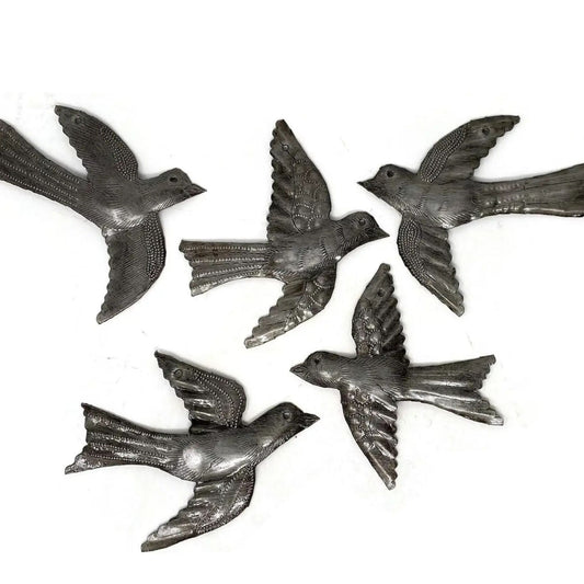 Haitian metal birds wall decor