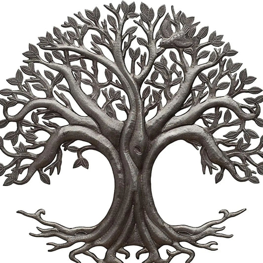 Haitian metal tree of life wall decor