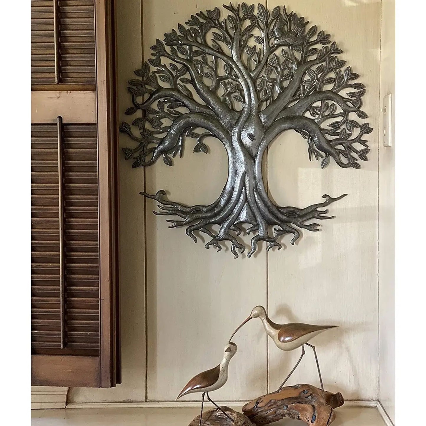 Haitian metal tree of life wall decor