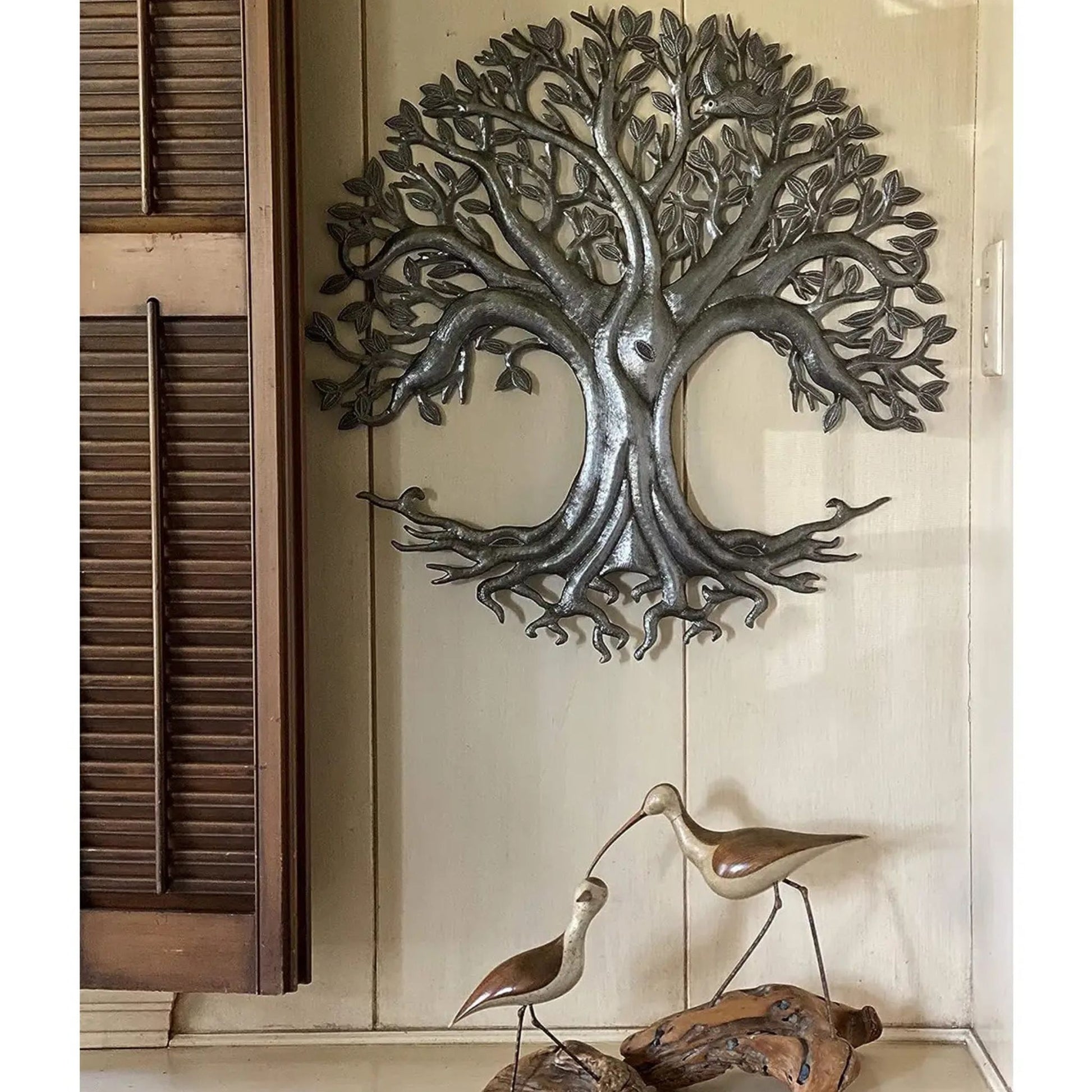 Haitian metal tree of life wall decor