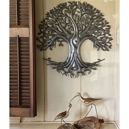Haitian metal tree of life wall decor