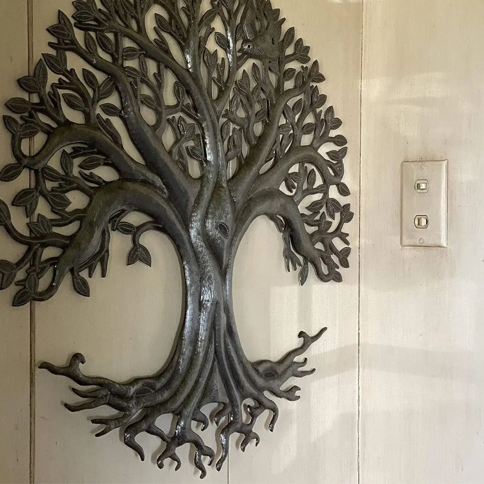 Haitian metal tree of life wall decor