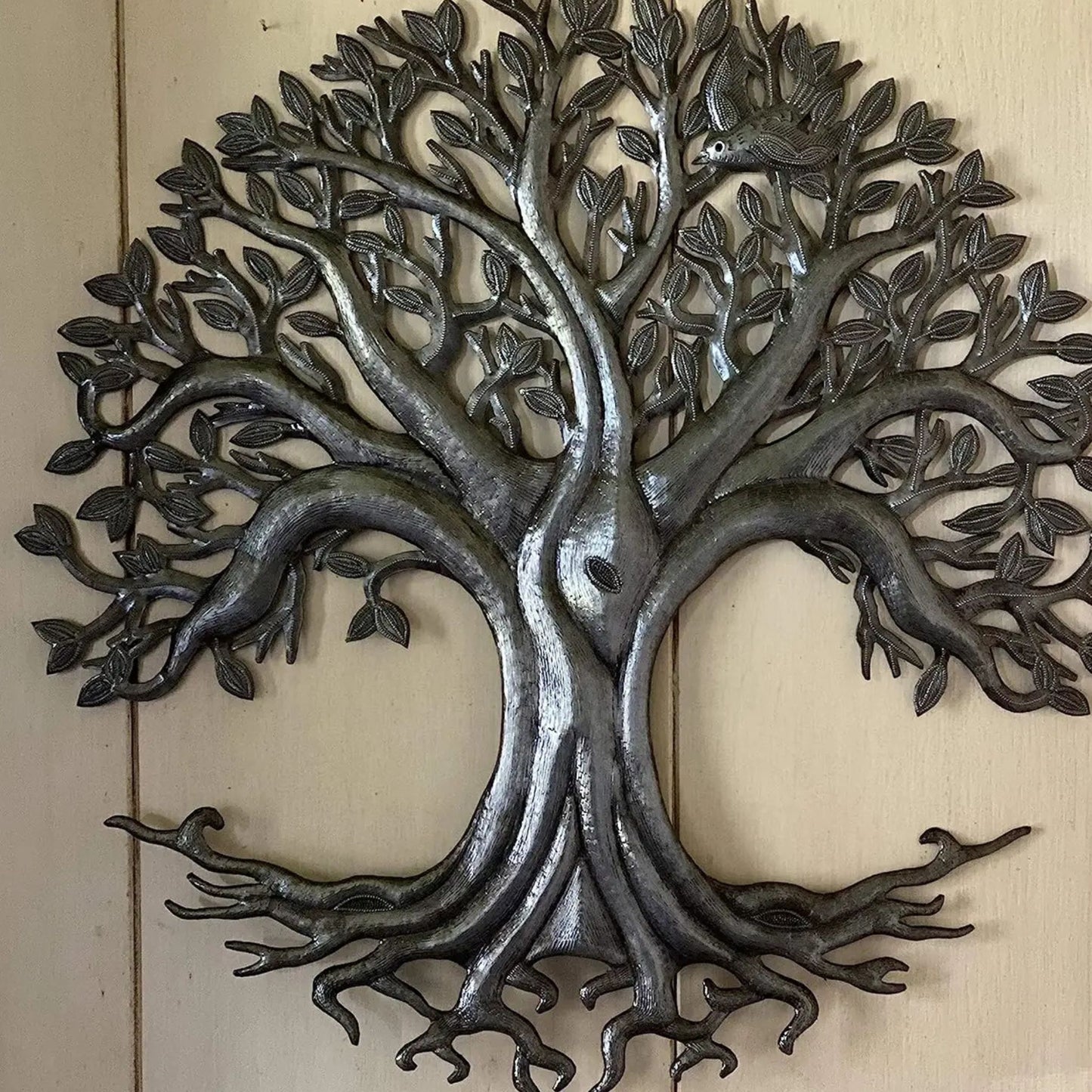 Haitian metal tree of life wall decor