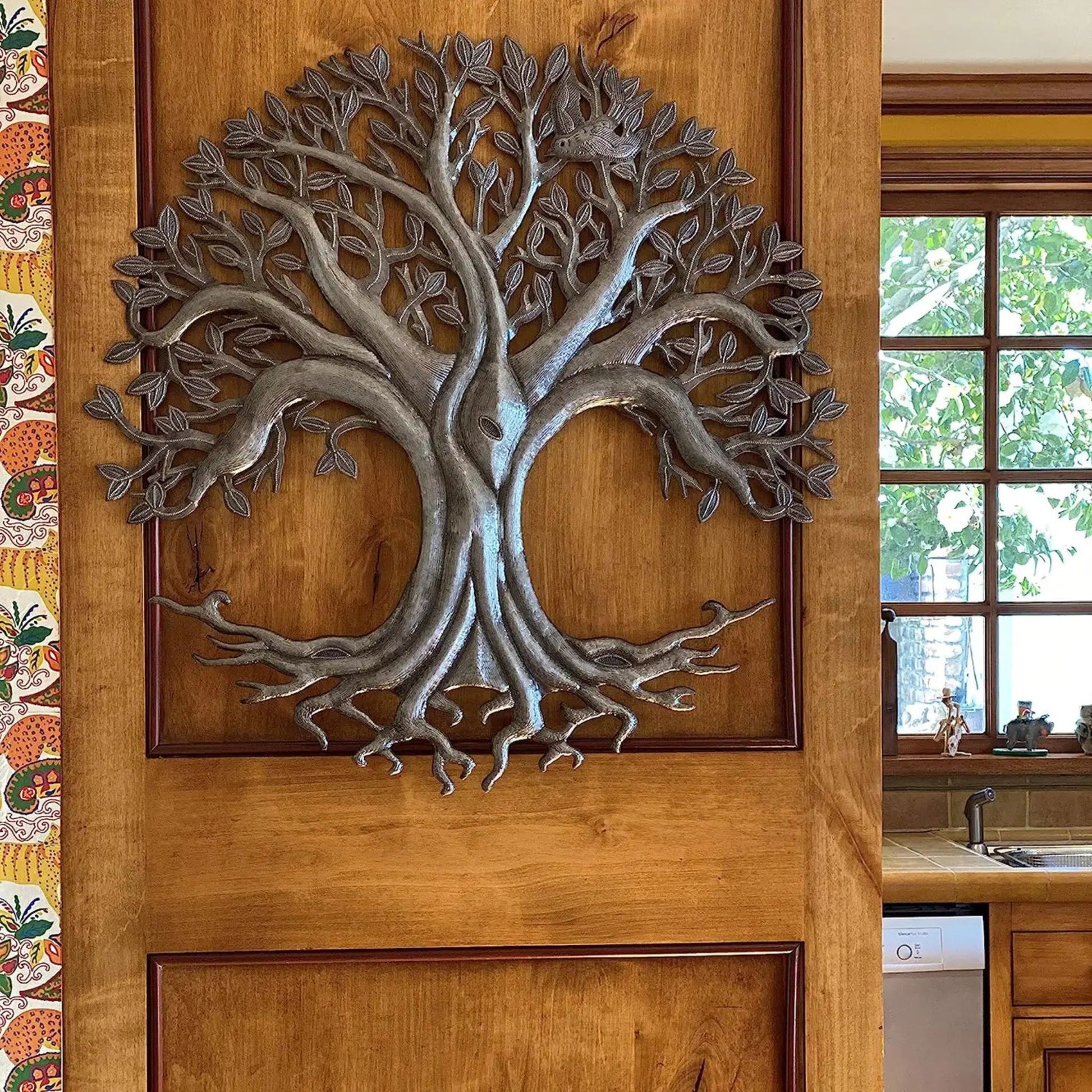 Haitian metal tree of life wall decor