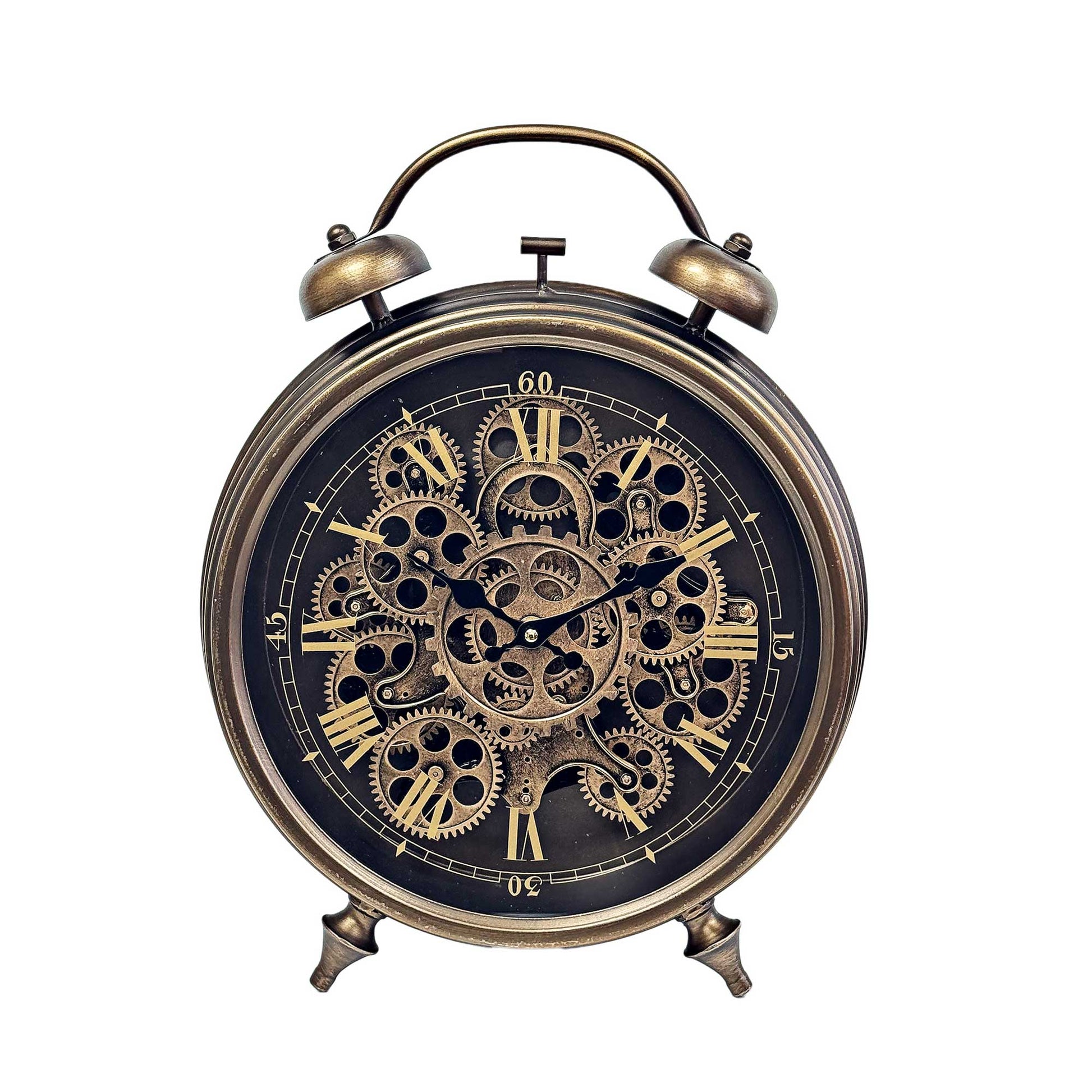 Bronze moving gear clock