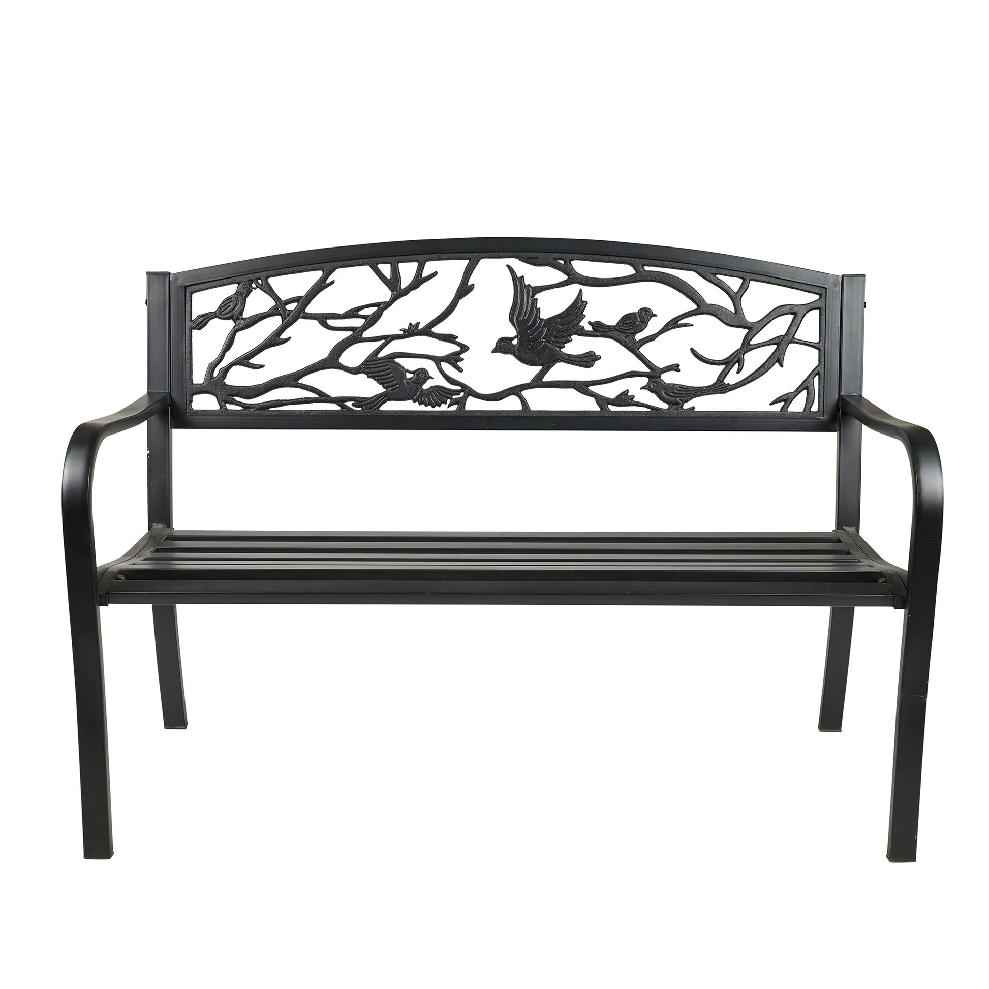 Black Birds And Branches Garden Bench
