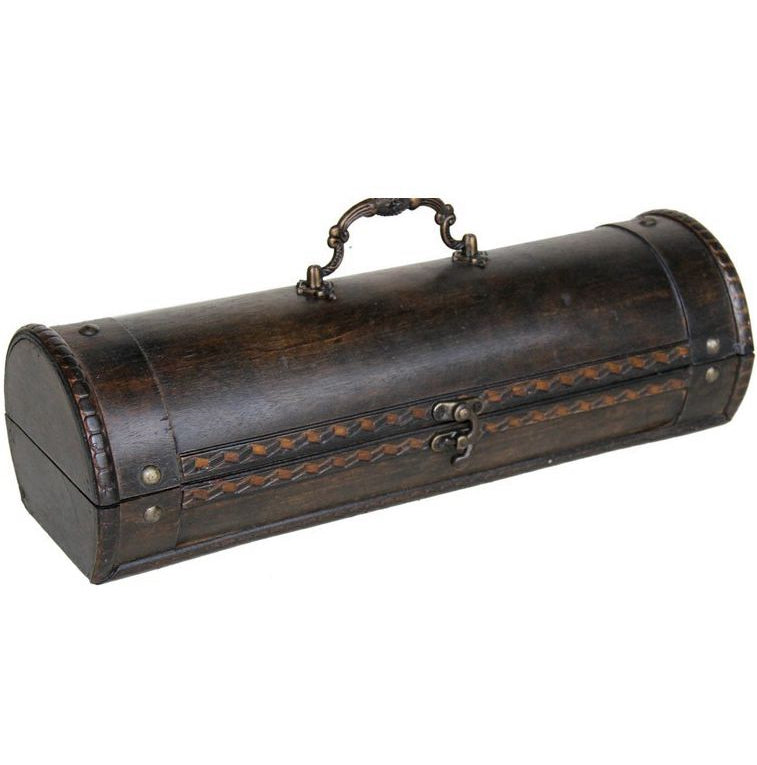 Dome wooden single bottle wine carrier