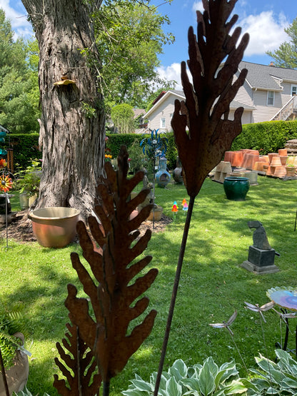 Tall metal grasses