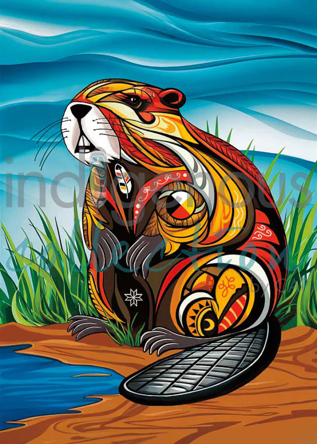 Spirit beaver matted and framed art card