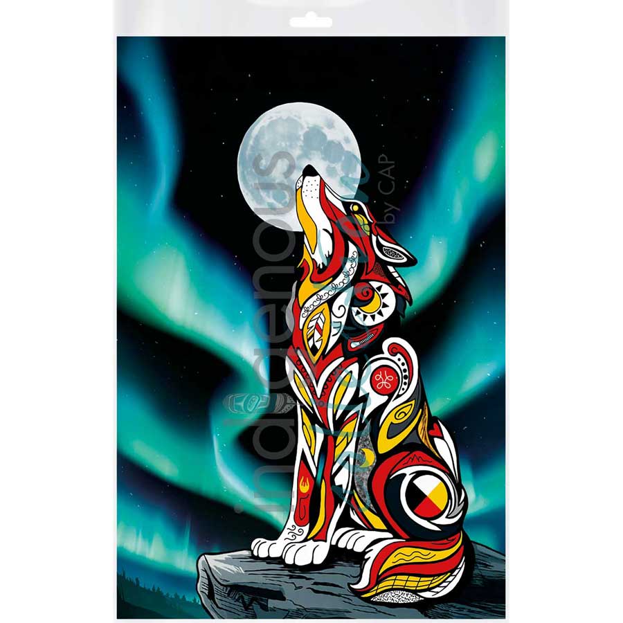 Spirit wolf matted and framed card