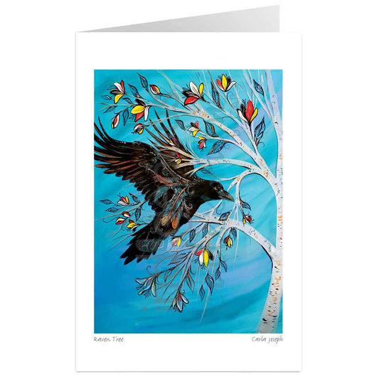 Raven tree art card by Carla Joseph