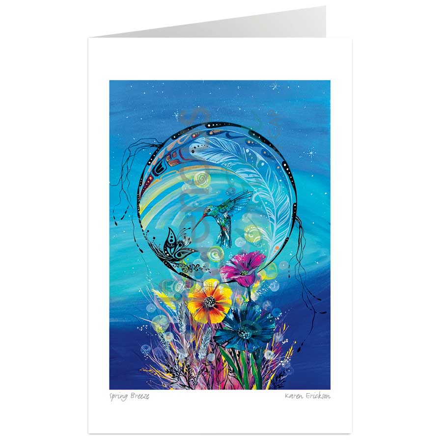 Spring breeze art card by artist Karen Erickson