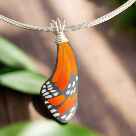 Butterfly Wing Necklace - Monarch