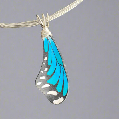 Butterfly Wing Necklace - Aqua