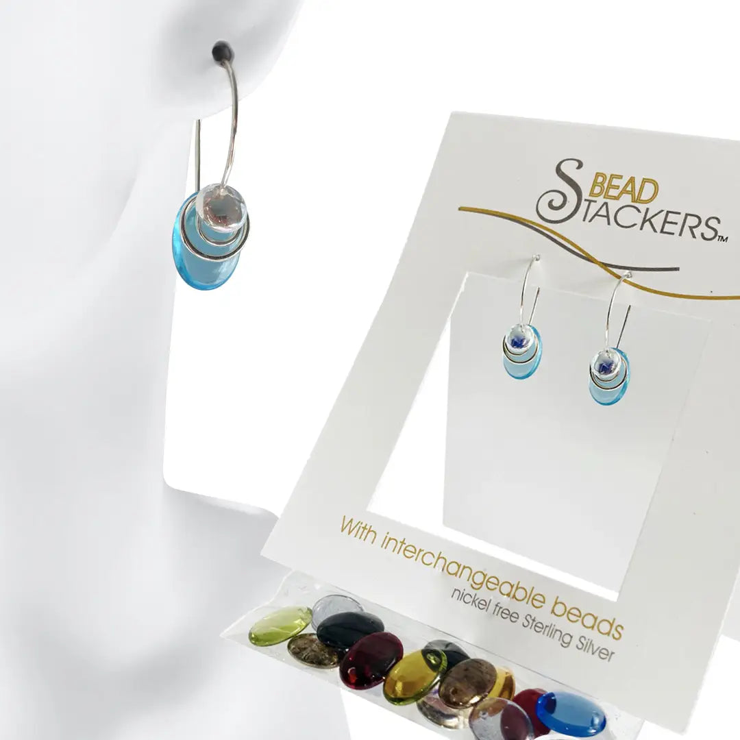 Bead stacker earrings made in Canada
