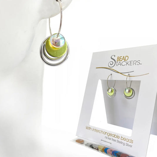 Bead stacker earrings made in Canada