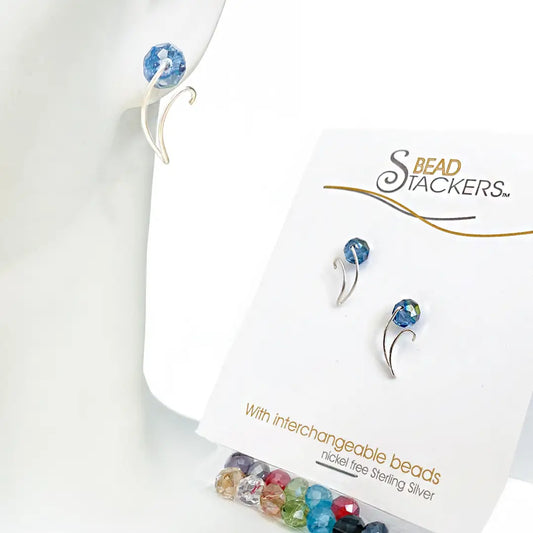 Bead stacker earrings made in Canada