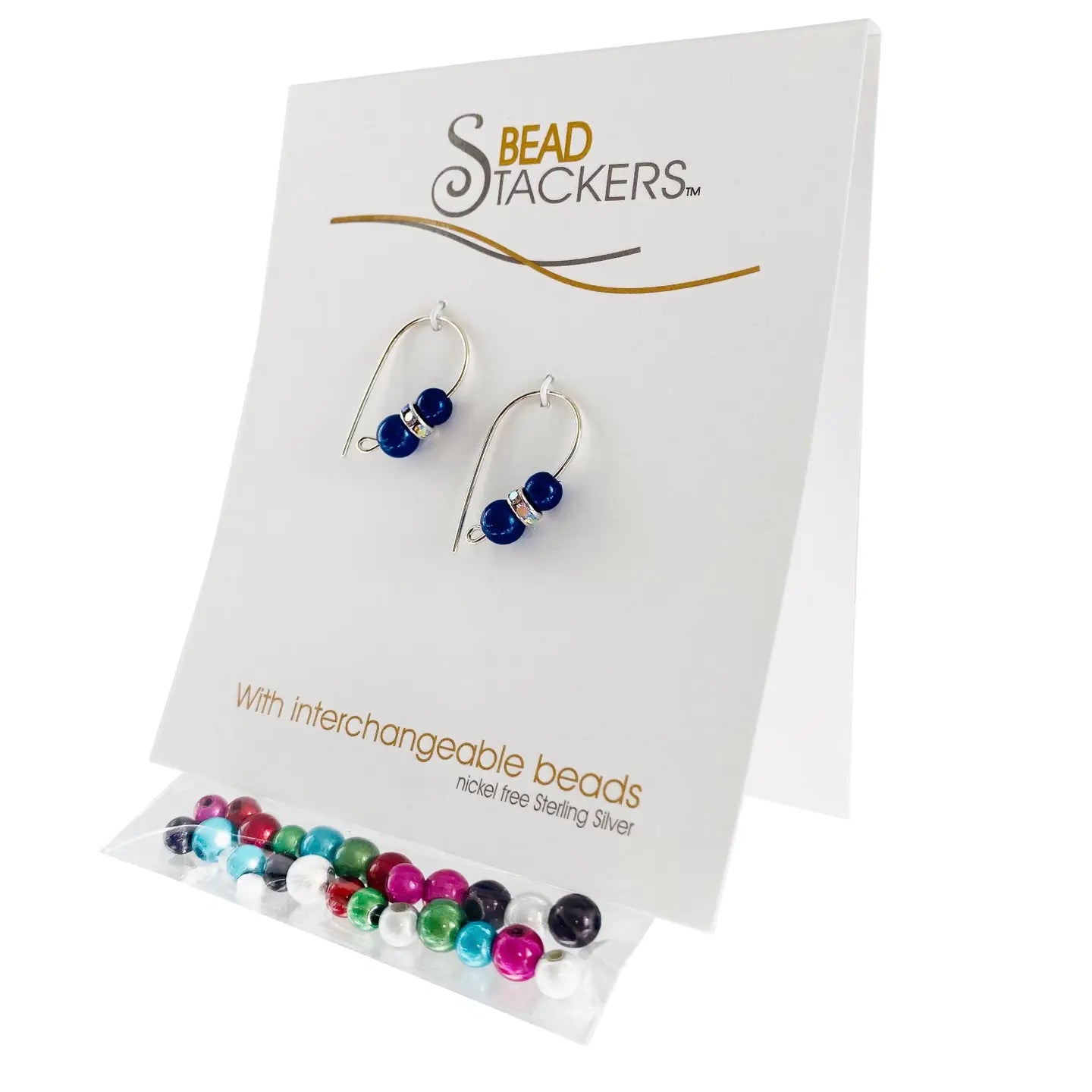 Bead stacker earrings made in Canada