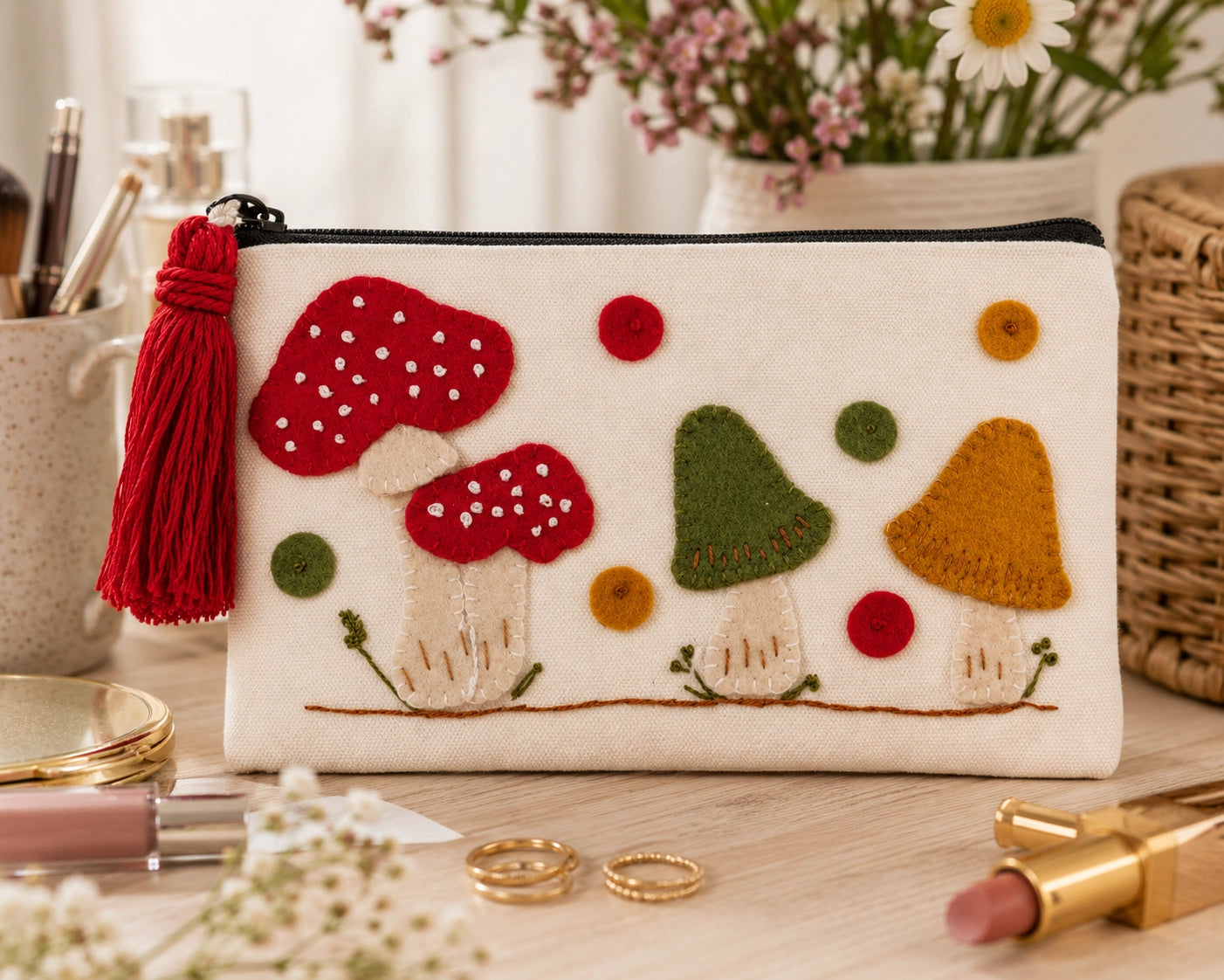 Felt mushroom sewing kit