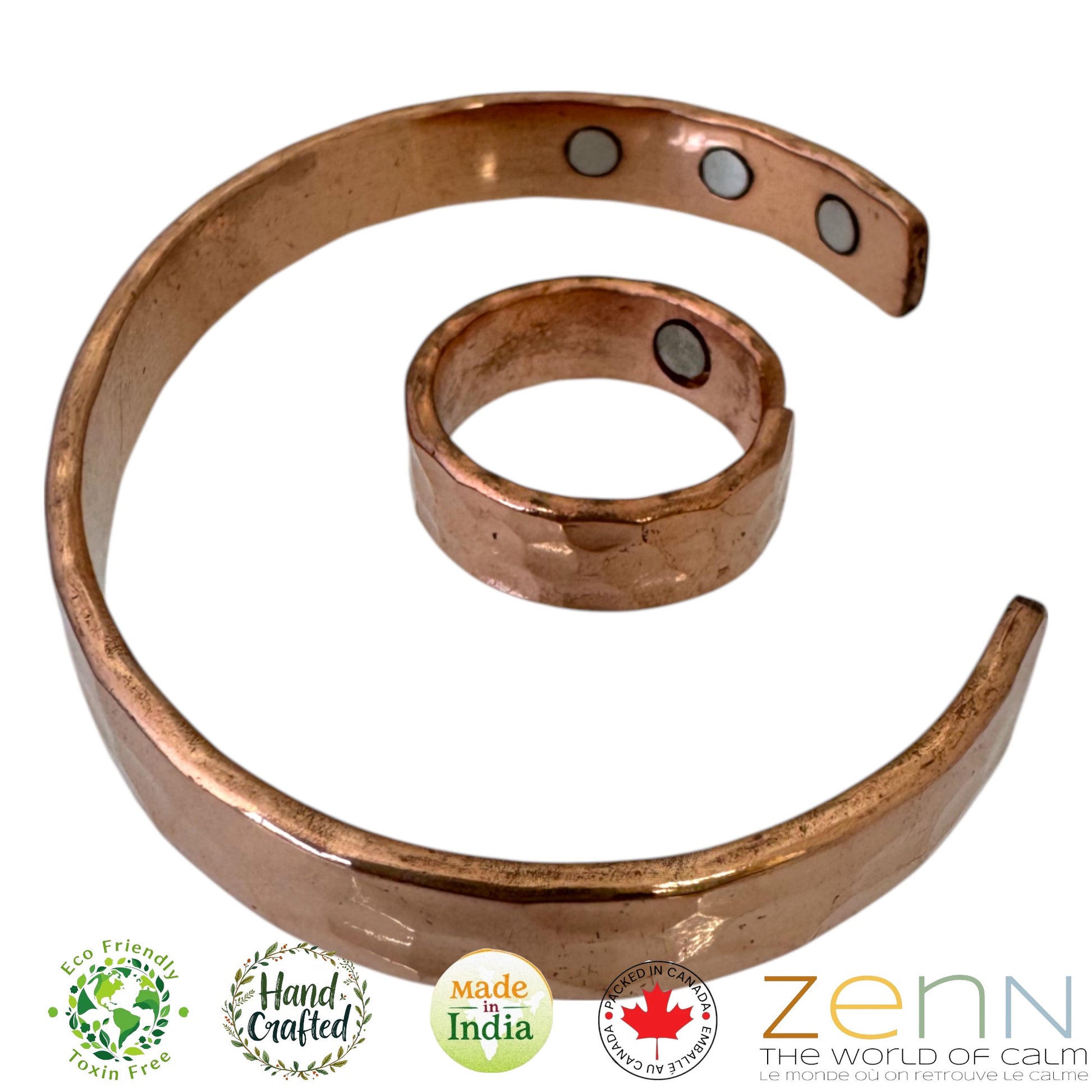 Magnetic copper bracelet and ring