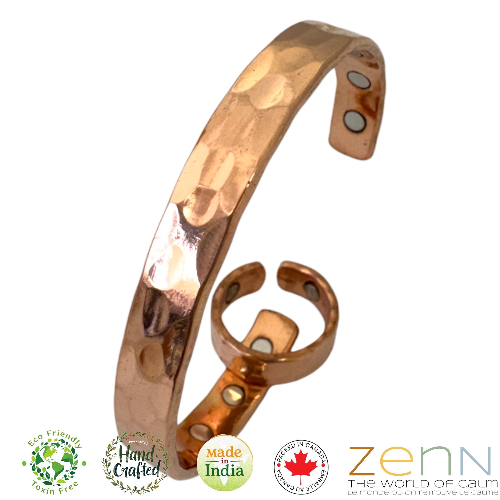 Magnetic copper bracelet and ring