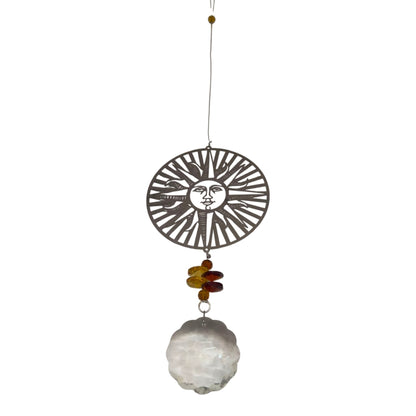 ZenN Stainless Steel Sun Face Crystal Sundrop
