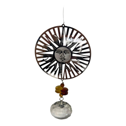 ZenN Stainless Steel Sun Face Crystal Sundrop