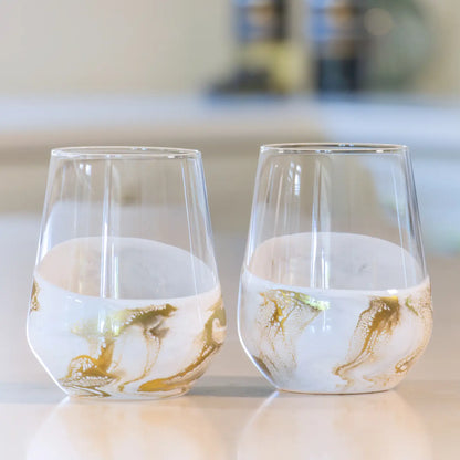 Gold Quartz Wine Glasses