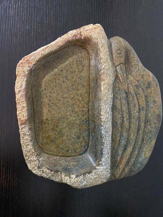 Butterfly Bath made of Stone with Heron. made in zimbabwe