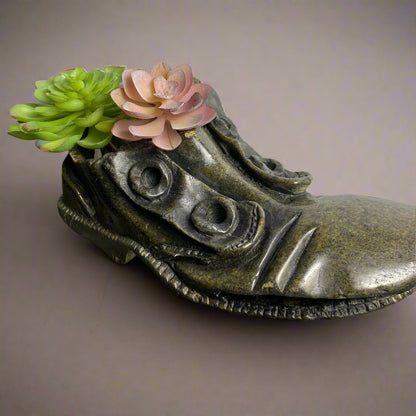 Succulent garden idea in stone shoe