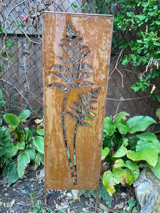 Metal fern garden panel