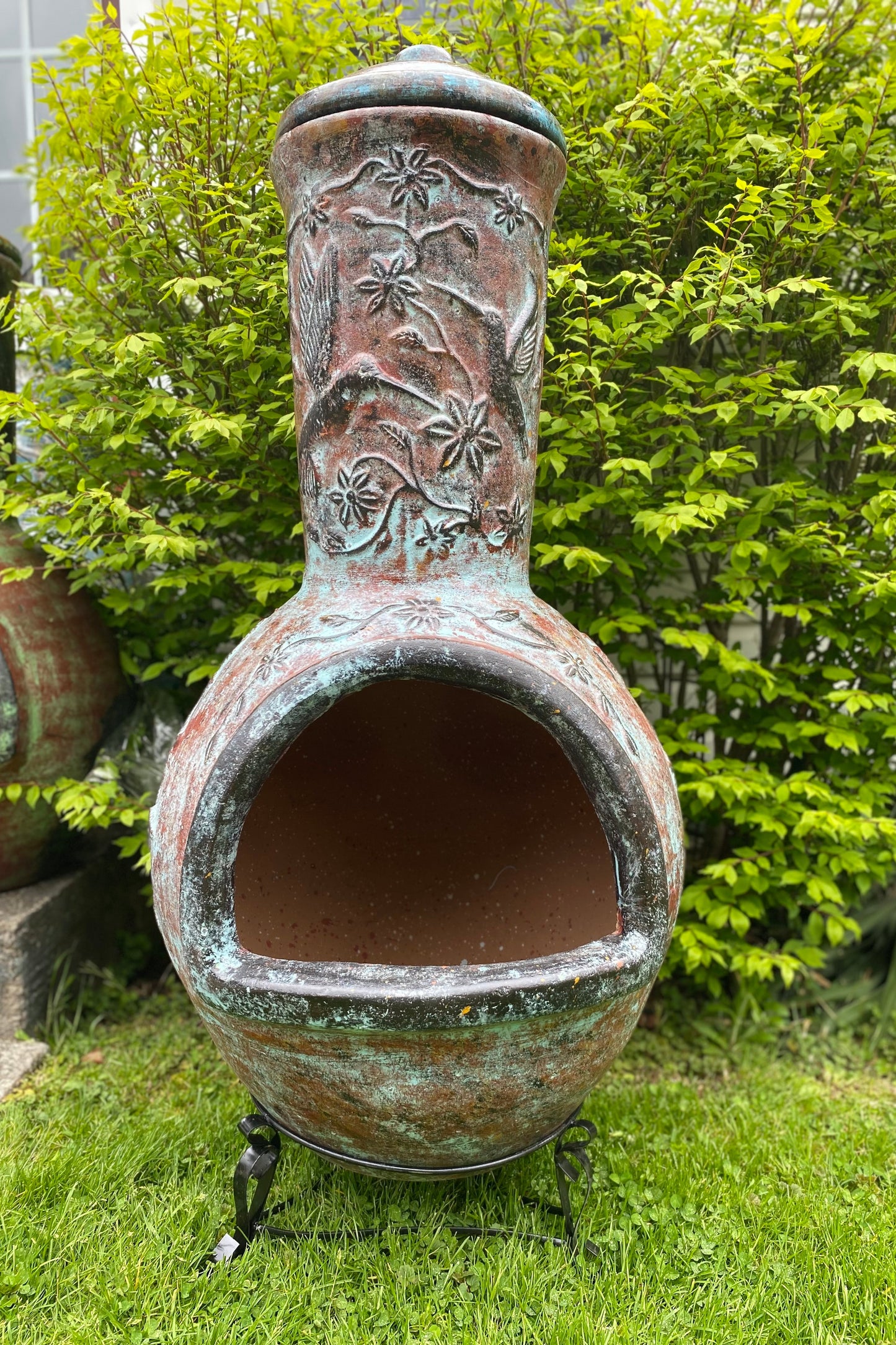 Chiminea with Hummingbirds