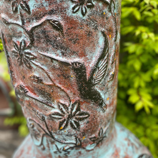 Chiminea with Hummingbirds- Side View