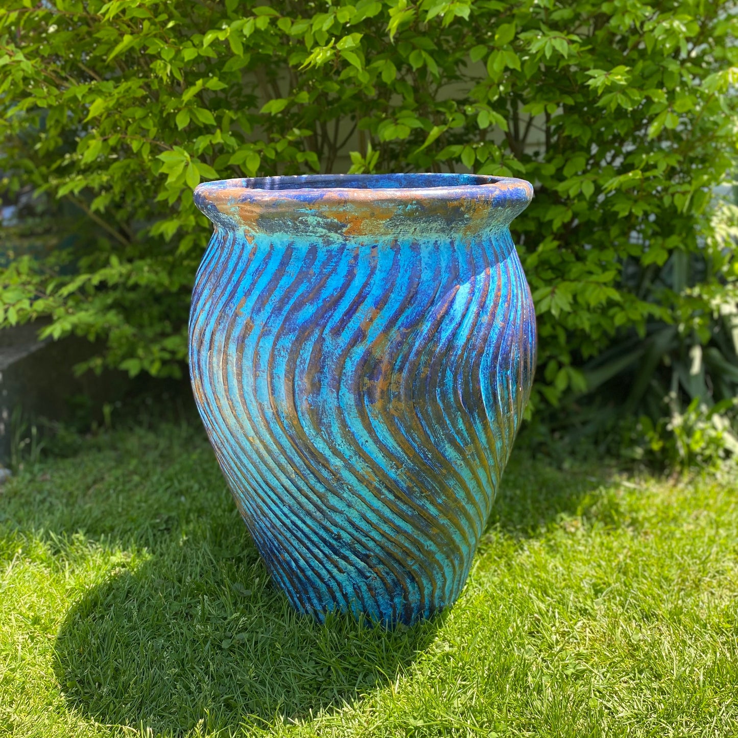 Blue Swirl Mexican Planter