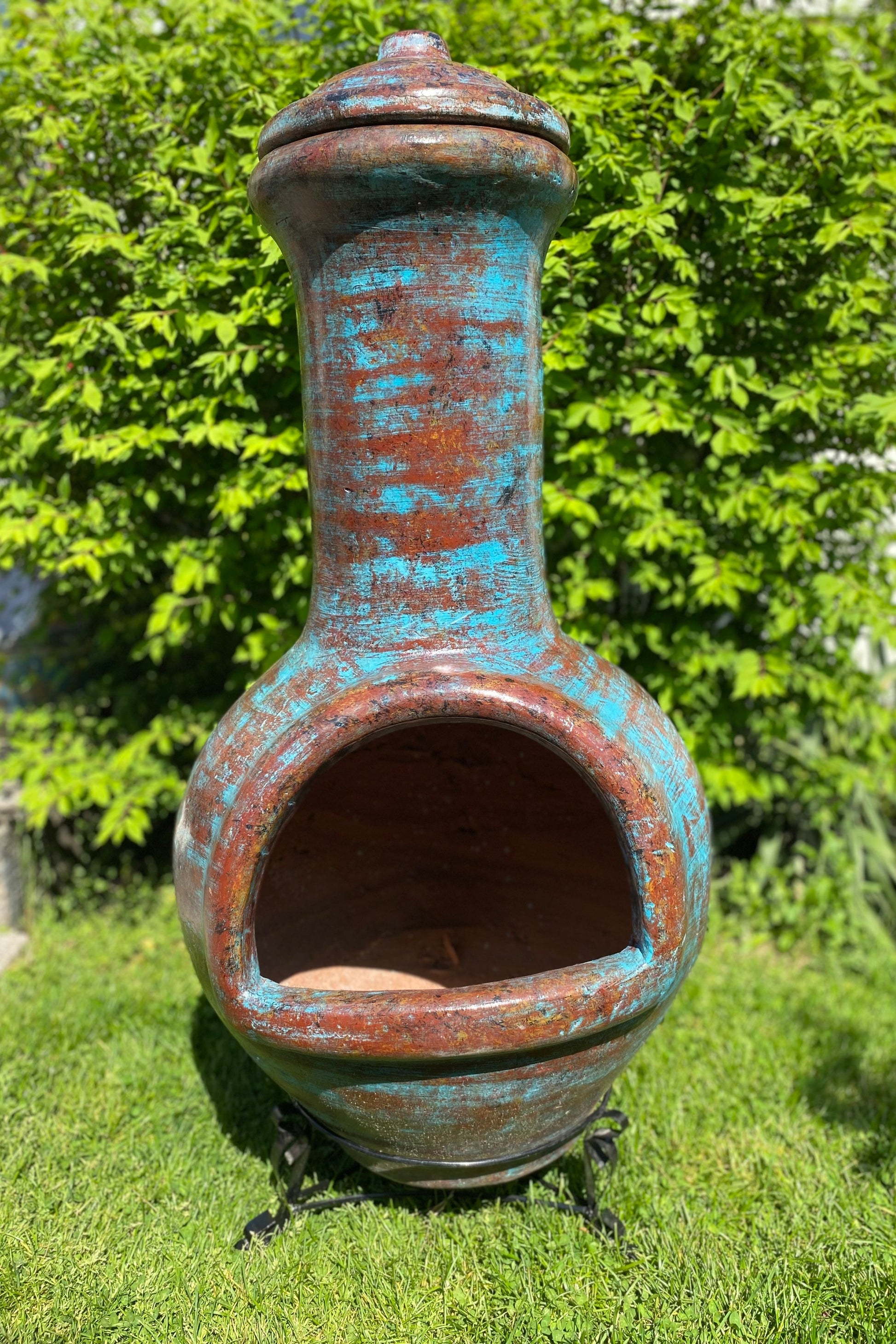 Large Blue Chiminea made in Mexico
