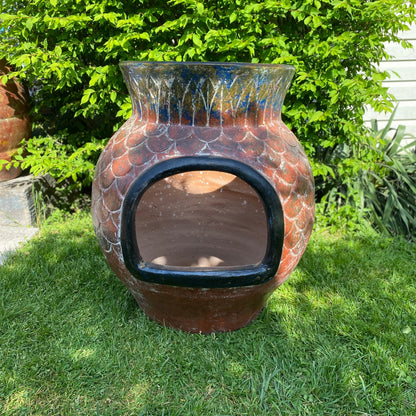 Authentic Mexican Pineapple Chiminea – Handcrafted Clay Outdoor Fireplace