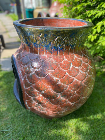 Authentic Mexican Pineapple Chiminea – Handcrafted Clay Outdoor Fireplace