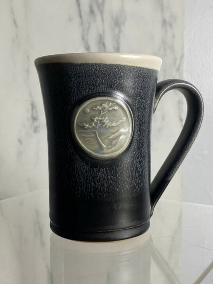 Handmade pottery medallion mug