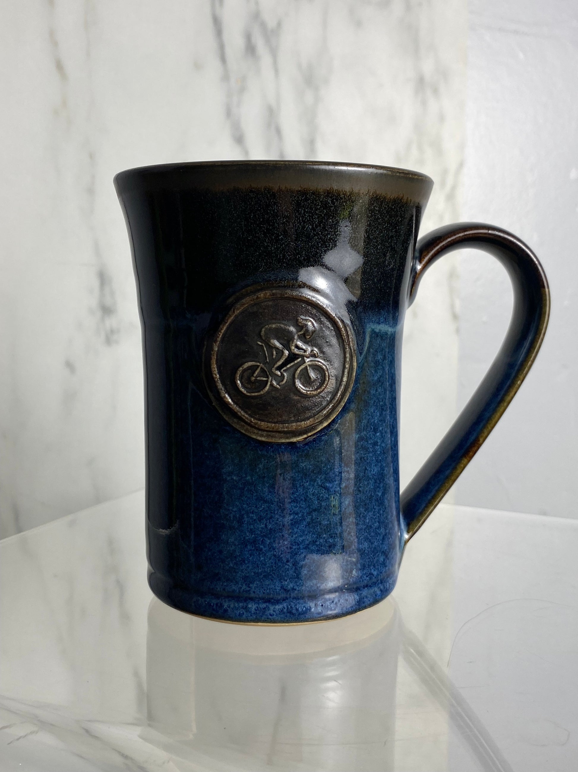 Handmade pottery medallion mug