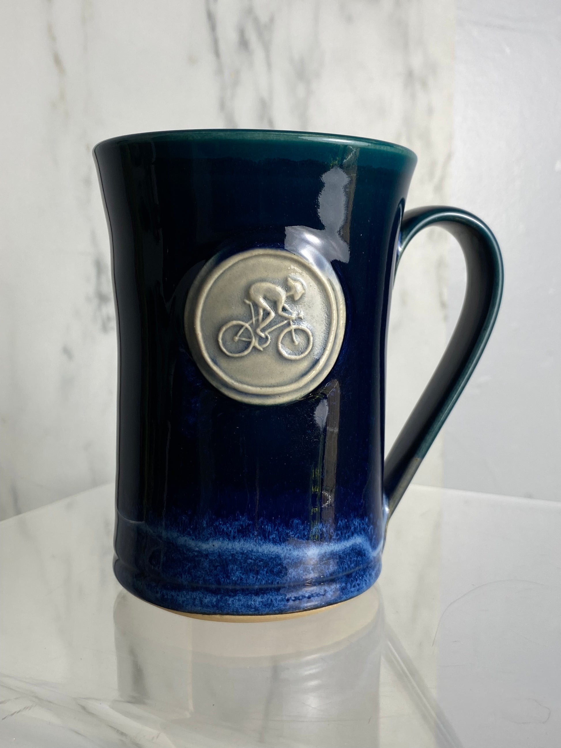 Handmade pottery medallion mug