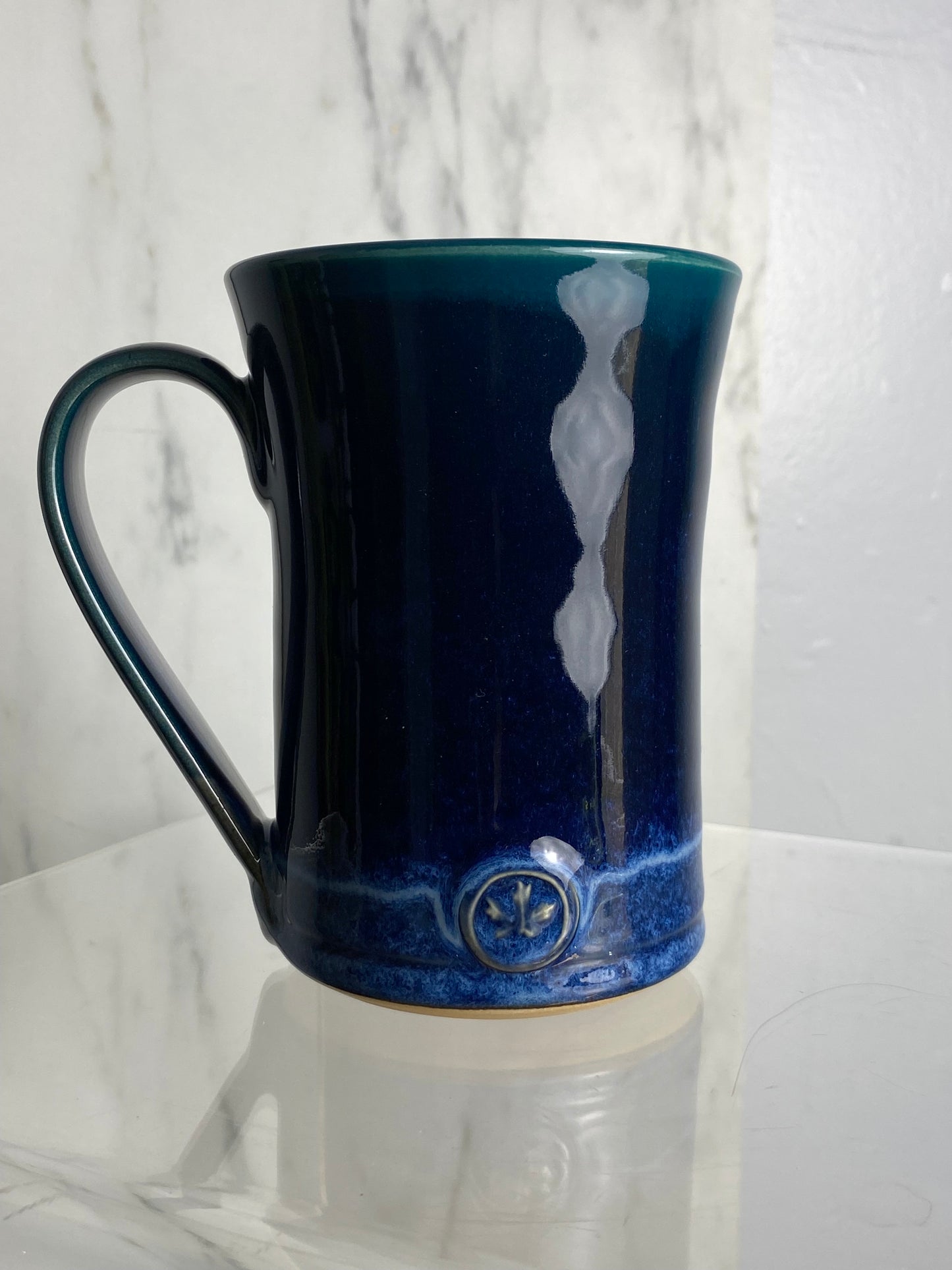 Handmade pottery medallion mug