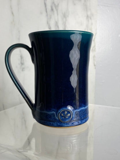Handmade pottery medallion mug