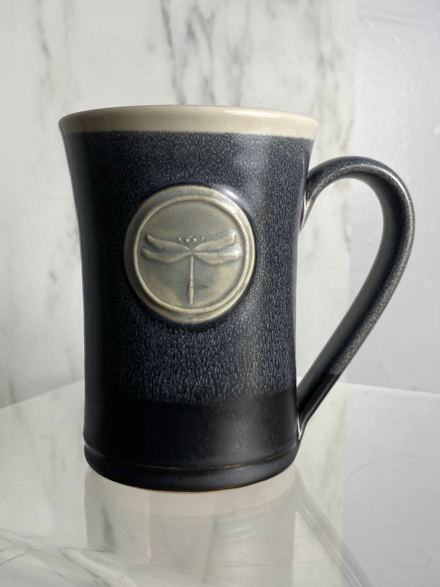 Handmade pottery medallion mug