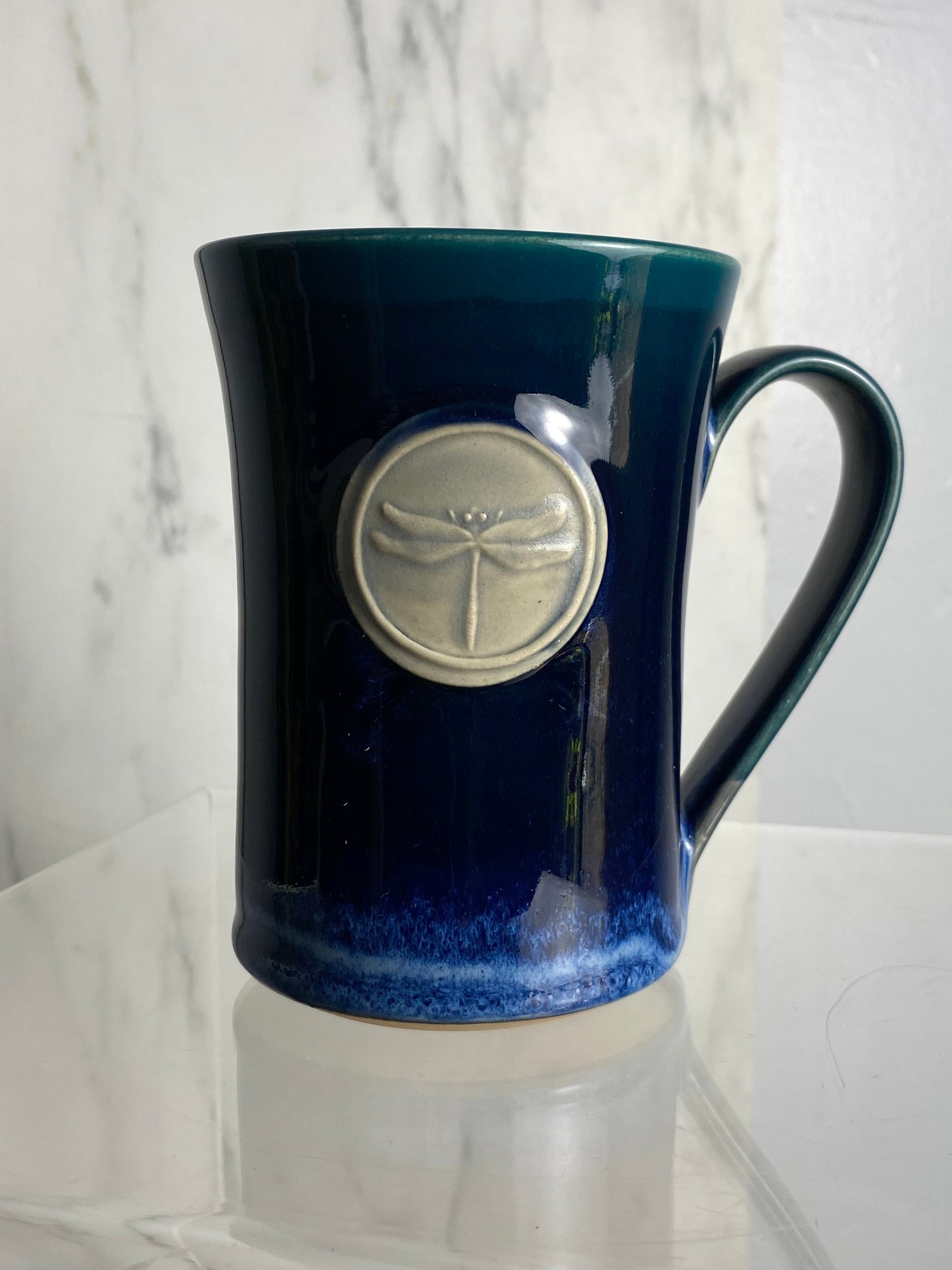 Handmade pottery medallion mug