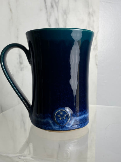 Handmade pottery medallion mug