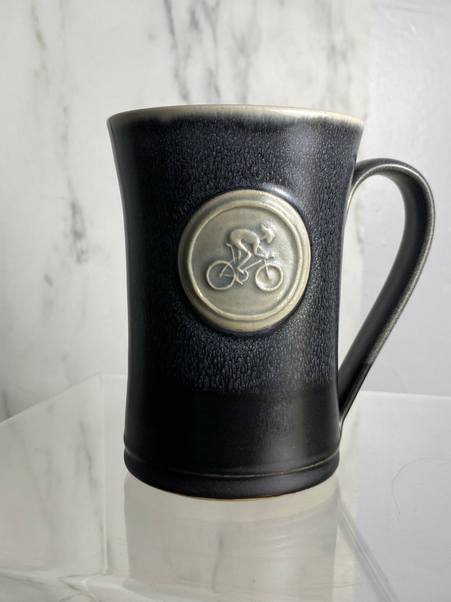 Handmade pottery medallion mug