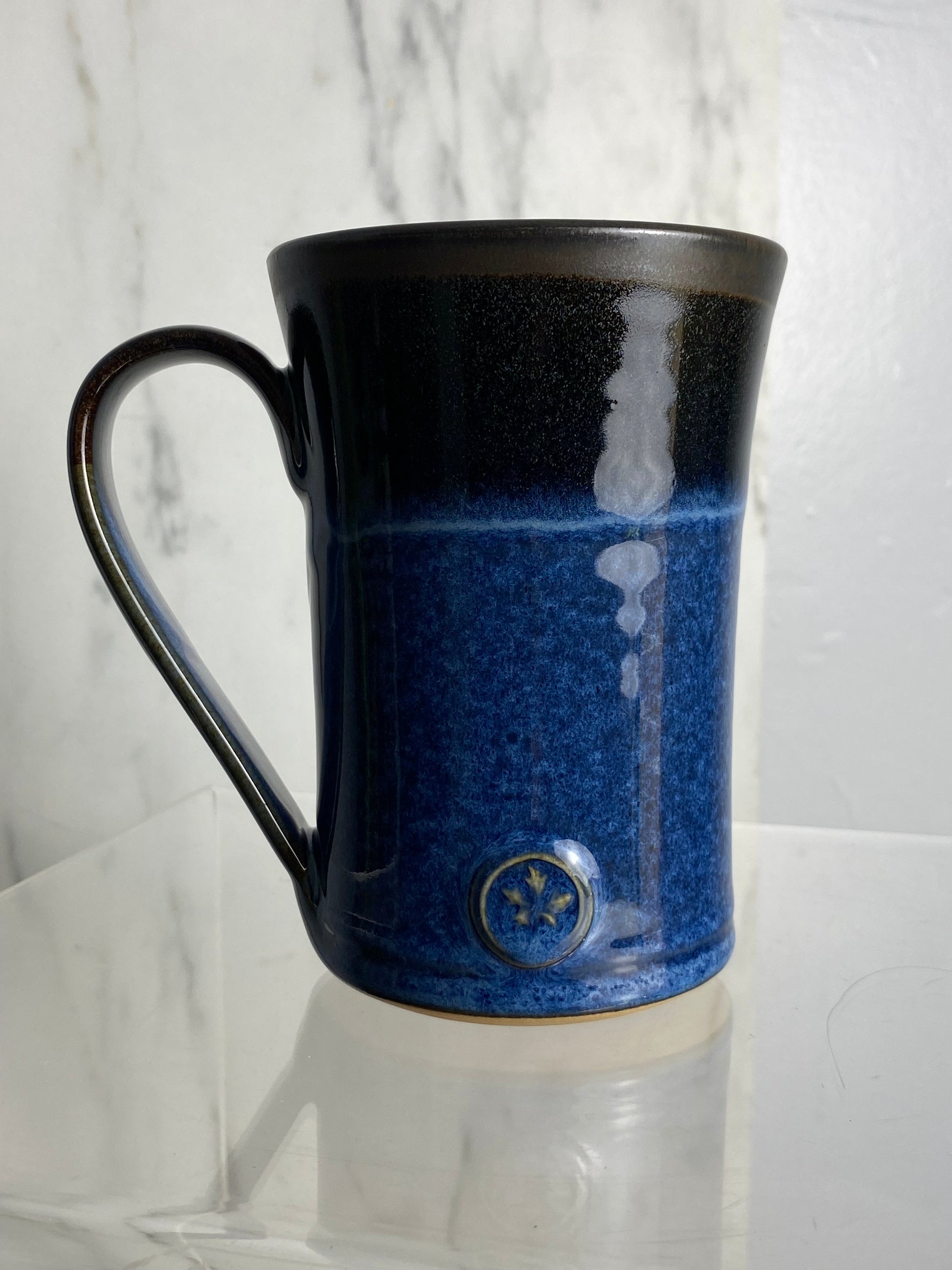 Handmade pottery medallion mug