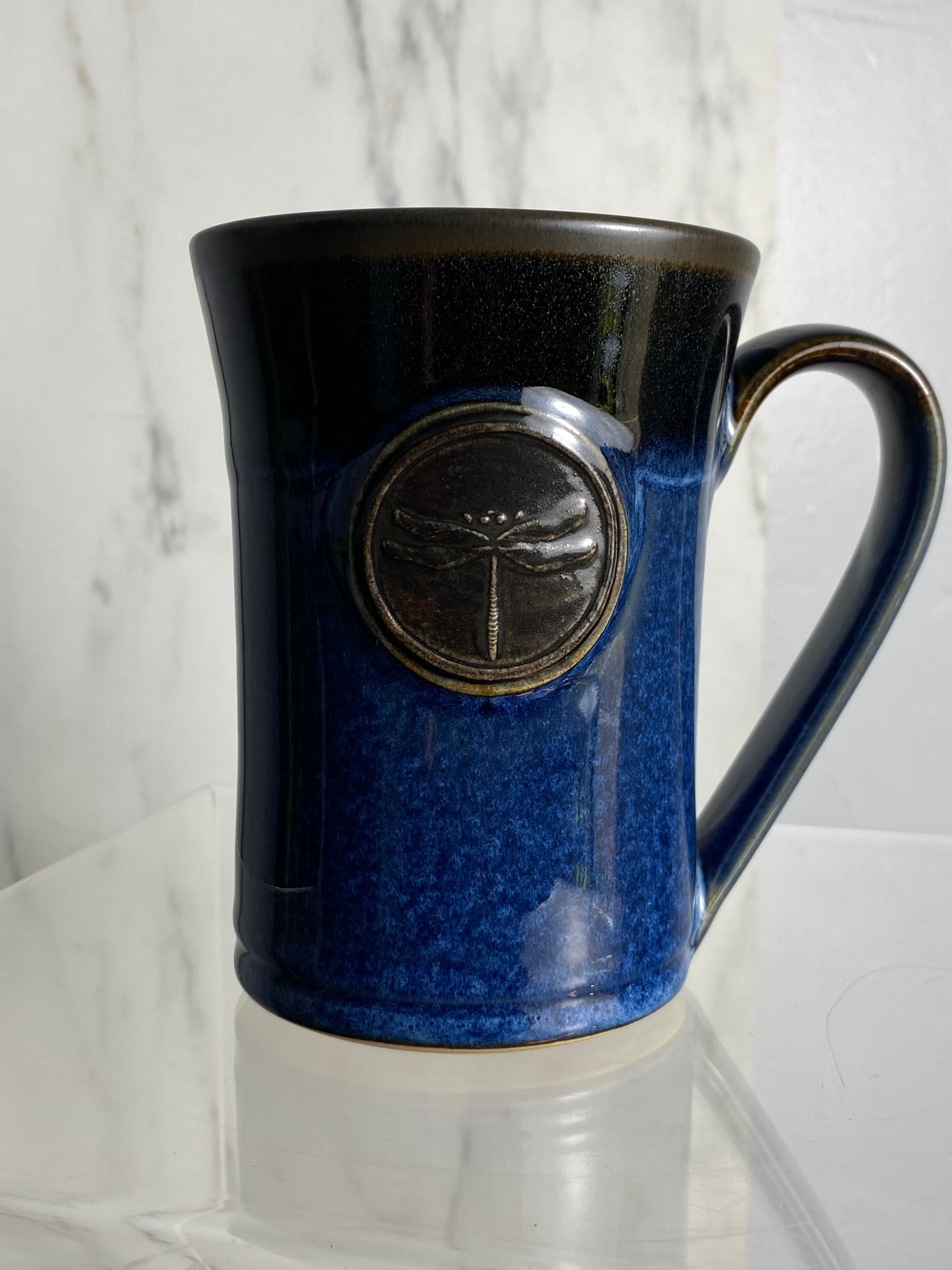 Handmade pottery medallion mug