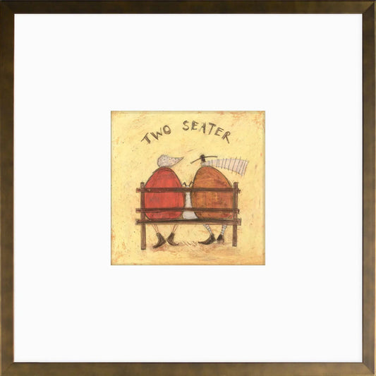 Two Seater framed print by Sam Toft, whimsical wall art 14 x 14